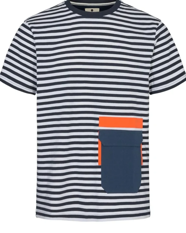 Mand Anerkjendt Akkikki Block Tee - Dress Blues