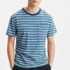 Mand Anerkjendt Akkikki Blue Stripe Tee - Cornet Blue