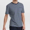 Mand Anerkjendt Akkikki Blue Stripe Tee - Sky Captain