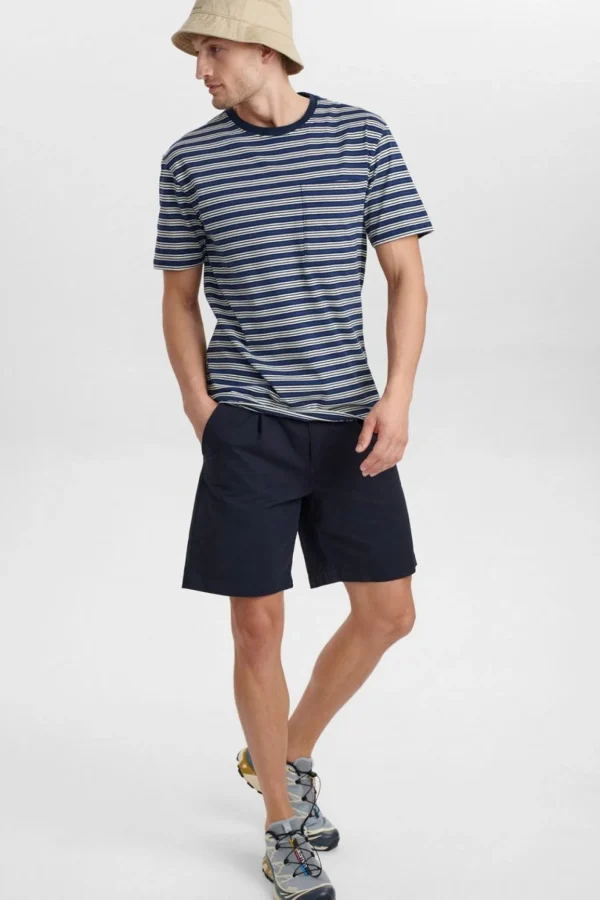 Mand Anerkjendt Akkikki Blue Stripe Tee - Sky Captain