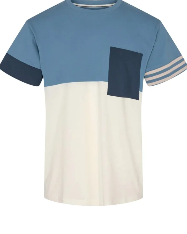 Mand Anerkjendt Akkikki Cb Stripe Tee - Cornet Blue