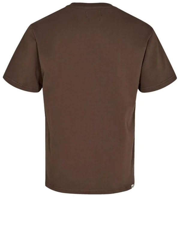 Mand Anerkjendt Akkikki Jacquard Pocket Tee - Chocolate Brown