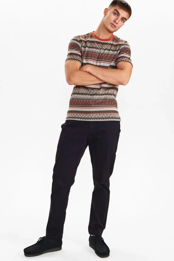 Mand Anerkjendt Akkikki Jacquard Tee - Cinnamon Stick