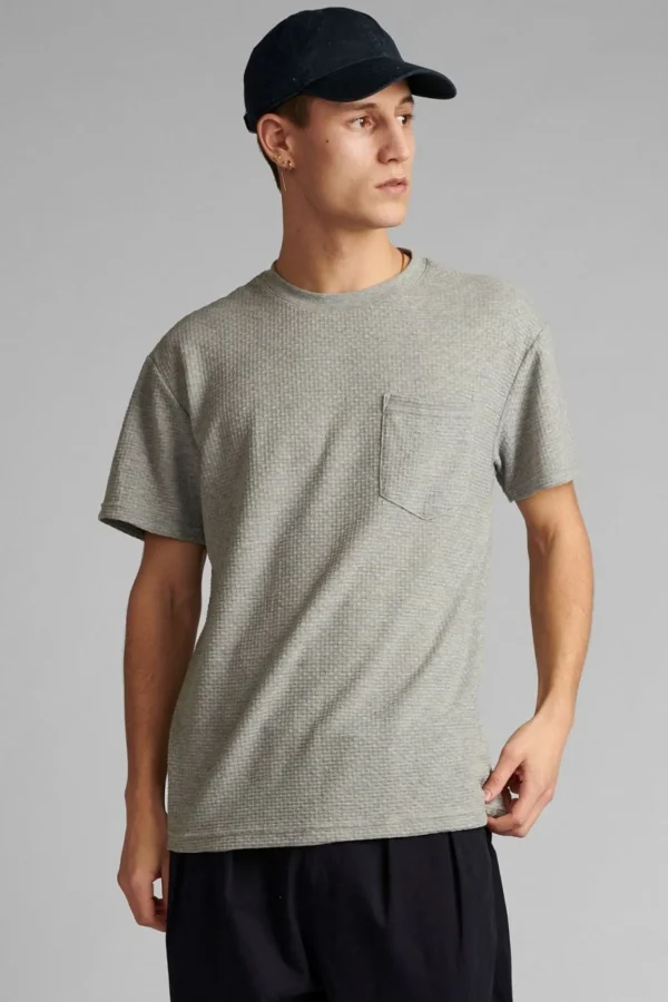 Mand Anerkjendt Akkikki Melange T Shirt - Light Grey Mel