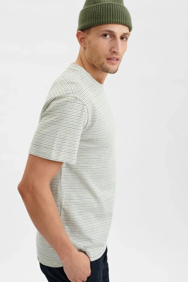 Mand Anerkjendt Akkikki New Stripe Tee - Tofu