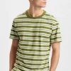 Mand Anerkjendt Akkikki Noos Stripe Tee - Olivine