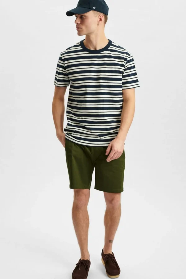 Mand Anerkjendt Akkikki Noos Stripe Tee - Sky Captain