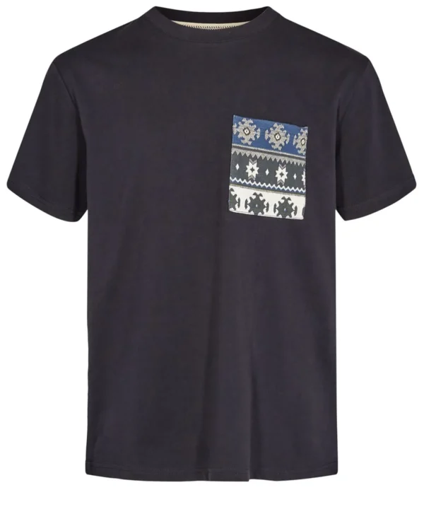 Mand Anerkjendt Akkikki Print Pocket Tee - Dark Navy