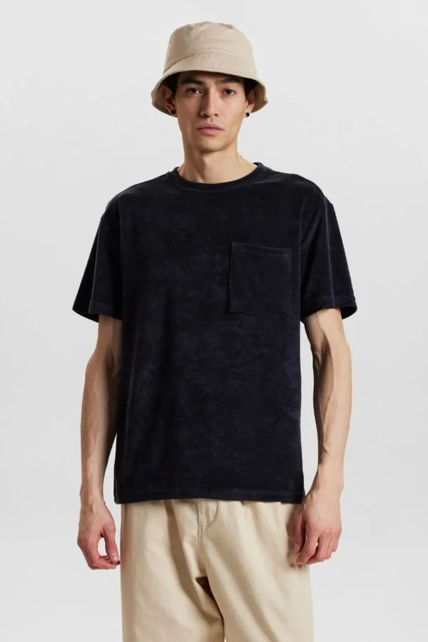 Mand Anerkjendt Akkikki S/S Frotte Tee - Dark Navy