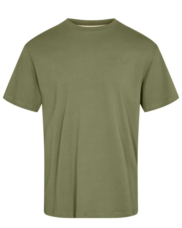 Mand Anerkjendt Akkikki S/S Logo Tee Noos - Olivine