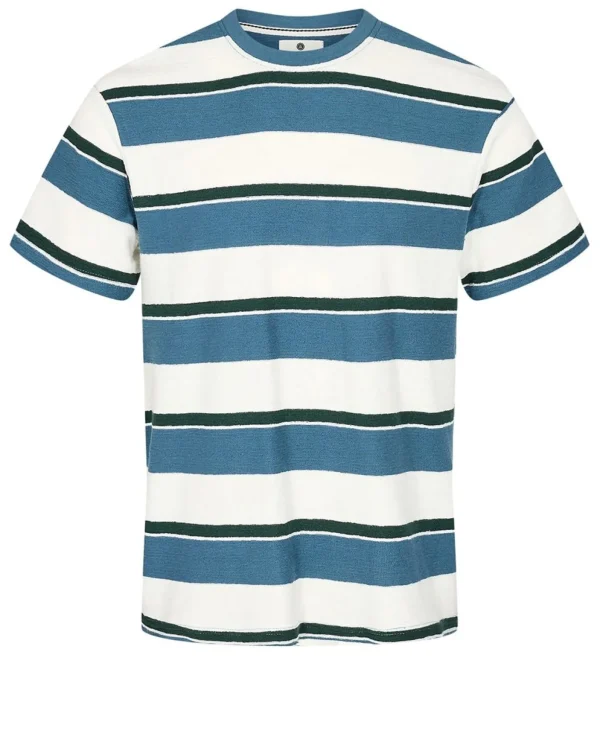 Mand Anerkjendt Akkikki S/S Stripe Frotte - Indian Teal