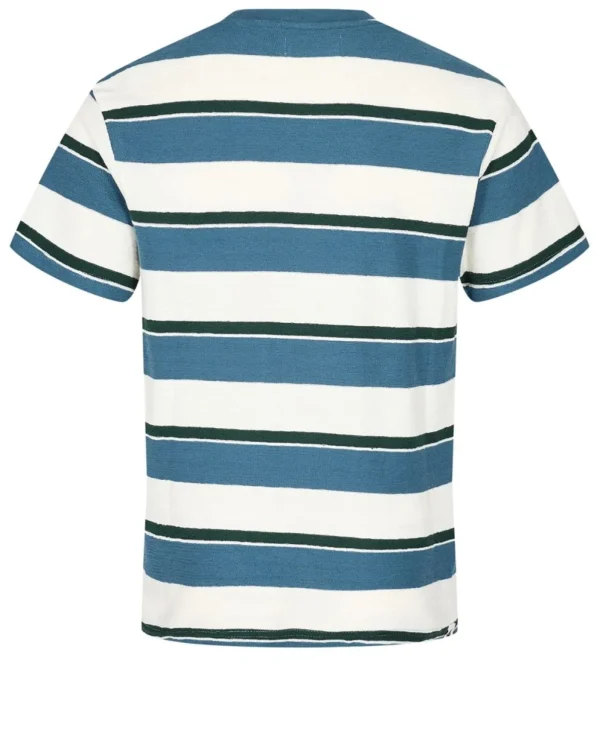 Mand Anerkjendt Akkikki S/S Stripe Frotte - Indian Teal