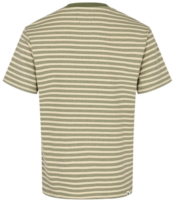 Mand Anerkjendt Akkikki S/S Stripe Waffle - Olivine