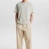 Mand Anerkjendt Akkikki S/S Structure Stripe - Olivine