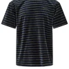 Mand Anerkjendt Akkikki Velvet Stripe Tee - Sky Captain