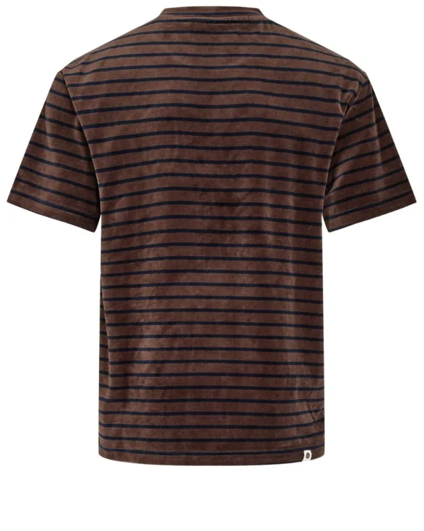 Mand Anerkjendt Akkikki Velvet Stripe Tee - Chocolate Brown