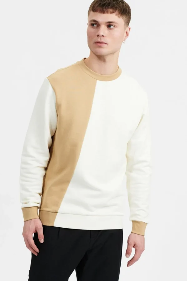 Mand Anerkjendt Akklaus Colorblock Sweat - Tofu