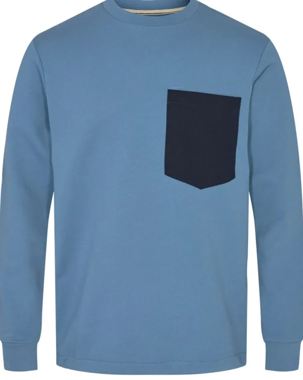 Mand Anerkjendt Akklaus String Detail Sweat - Cornet Blue