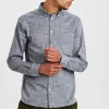 Mand Anerkjendt Akkonrad 2 Tone Structure Shirt - Sky Captain