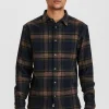 Mand Anerkjendt Akkonrad Brushed Check Shirt - Deep Forrest