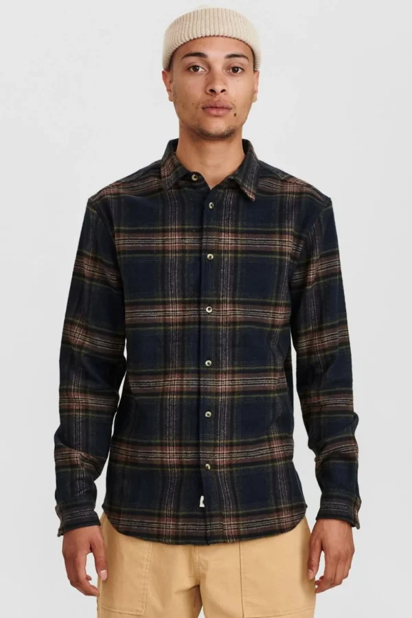 Mand Anerkjendt Akkonrad Brushed Check Shirt - Deep Forrest