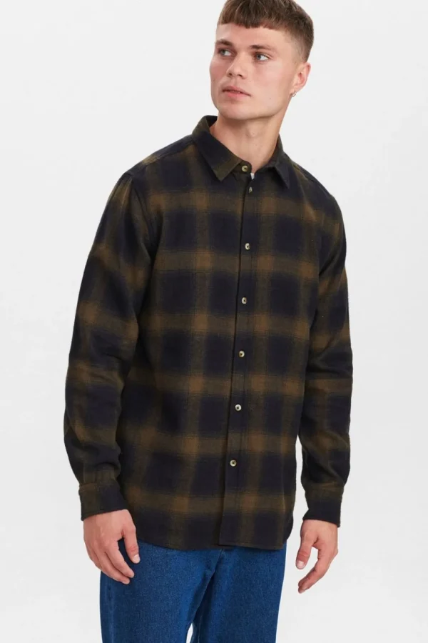 Mand Anerkjendt Akkonrad Brushed Check Shirt - Caviar