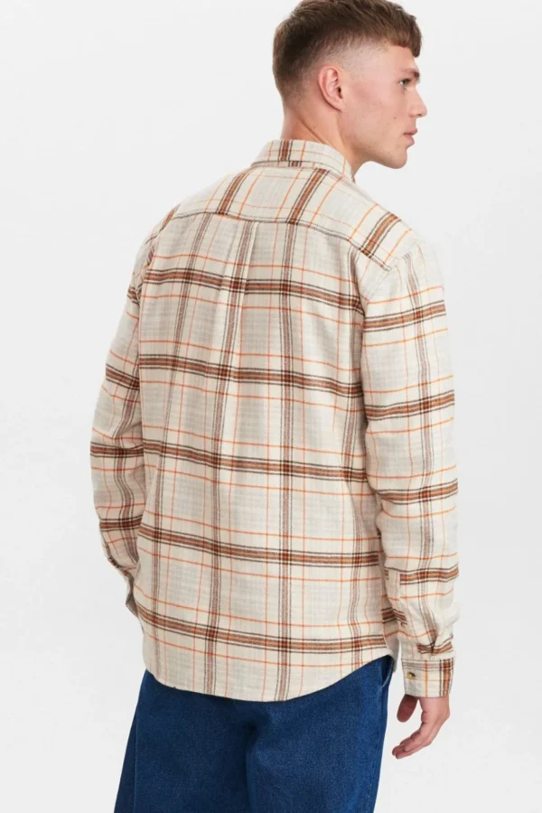 Mand Anerkjendt Akkonrad Brushed Check Shirt - Chili