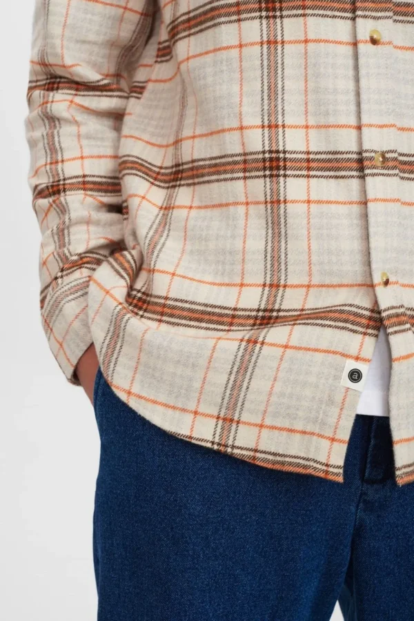 Mand Anerkjendt Akkonrad Brushed Check Shirt - Chili