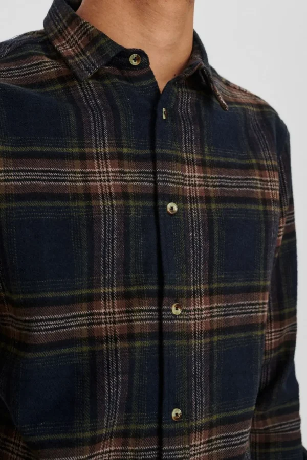 Mand Anerkjendt Akkonrad Brushed Check Shirt - Deep Forrest