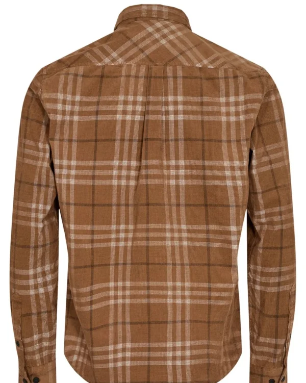 Mand Anerkjendt Akkonrad Cord Check L/S Shirt - Incense