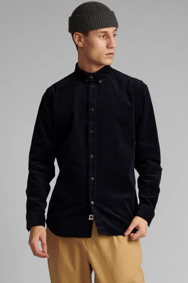 Mand Anerkjendt Akkonrad Cord Shirt - Sky Captain