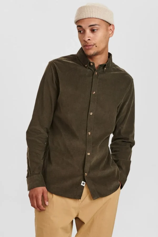 Mand Anerkjendt Akkonrad Corduroy Shirt - Cypress