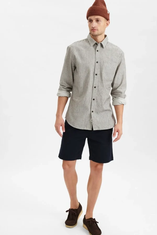 Mand Anerkjendt Akkonrad Jacq Stripe Shirt - Tofu