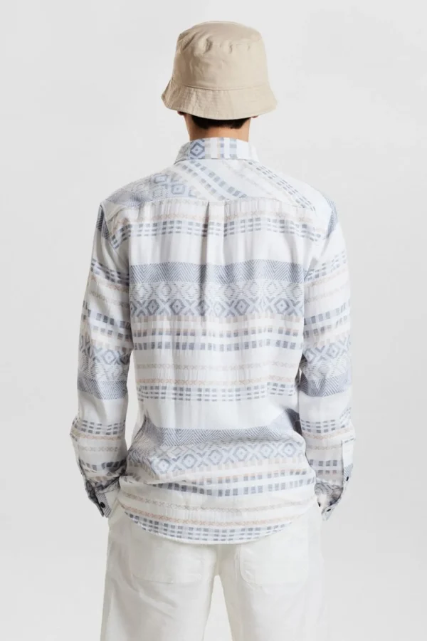 Mand Anerkjendt Akkonrad L/S Jacquard Shirt - Tofu