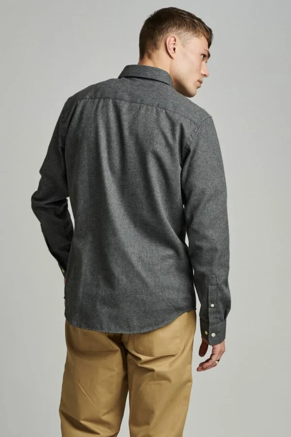 Mand Anerkjendt Akkonrad Melange Shirt - Granit Grey Mel