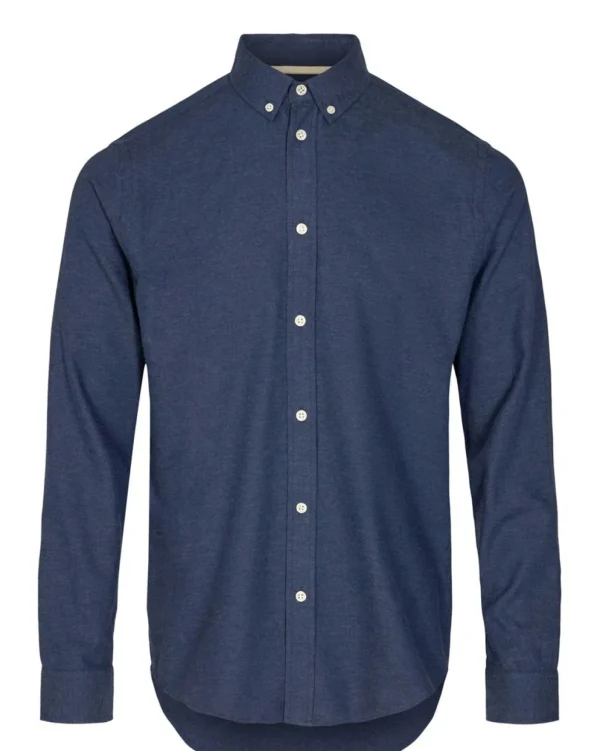 Mand Anerkjendt Akkonrad Melange Shirt - Noos - Sky Captain