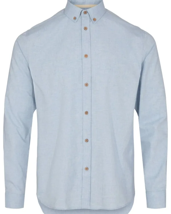 Mand Anerkjendt Akkonrad Melange Shirt - Noos - Sky Blue