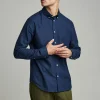 Mand Anerkjendt Akkonrad Melange Shirt - Sky Captain