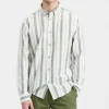 Mand Anerkjendt Akkonrad Striped Shirt - Olivine