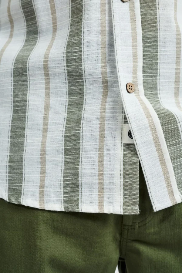 Mand Anerkjendt Akkonrad Striped Shirt - Olivine