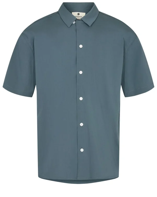 Mand Anerkjendt Akkurt S/S Placket Detail - Indian Teal