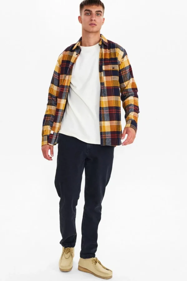 Mand Anerkjendt Akleif Checked Shirt - Cinnamon Stick