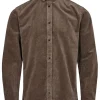 Mand Anerkjendt Akleif Corduroy Shirt - Chocolate Brown