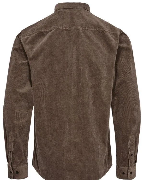 Mand Anerkjendt Akleif Corduroy Shirt - Chocolate Brown