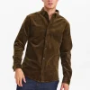 Mand Anerkjendt Akleif Corduroy Shirt - Dark Olive