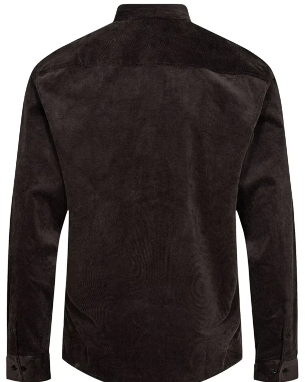 Mand Anerkjendt Akleif Corduroy Shirt - Dark Shadow