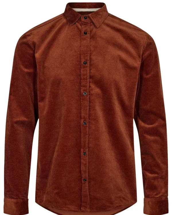 Mand Anerkjendt Akleif Corduroy Shirt - Rust