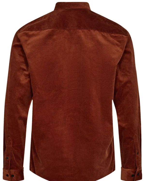 Mand Anerkjendt Akleif Corduroy Shirt - Rust