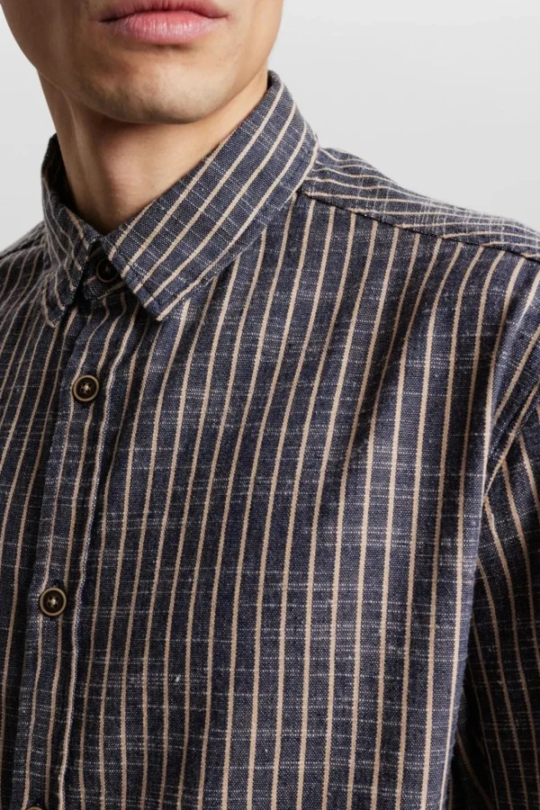 Mand Anerkjendt Akleif L/S Stripe Shirt - Incense