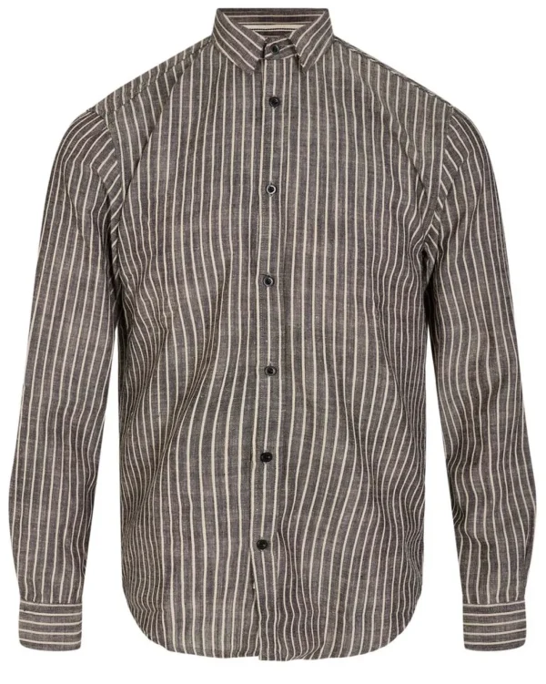 Mand Anerkjendt Akleif Stripe Shirt - Caviar